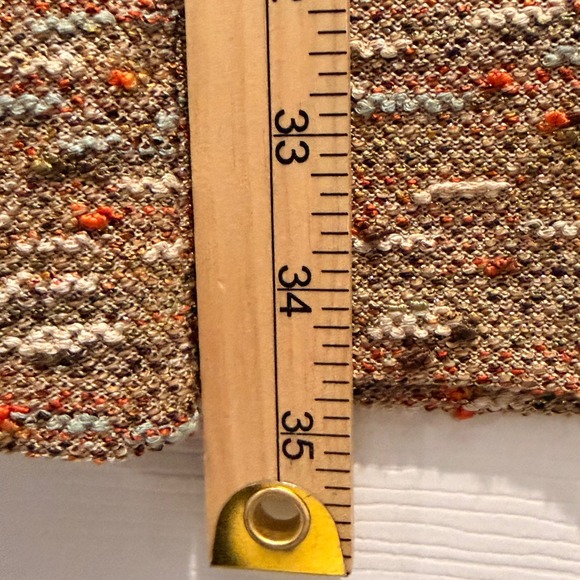 Diane Von Furstenberg Tweed Bell Sleeve Knit Dress Tan Multi Color Size 4 - Picture 8 of 8